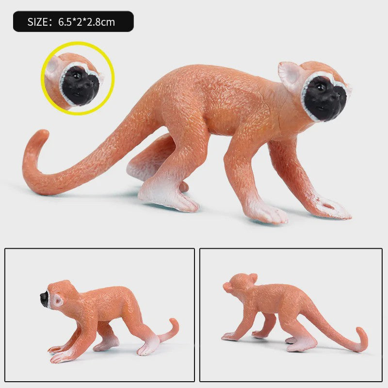 Oenux Wild Animal Speelfiguren: Aap, Chimpansee, Orang-oetan & Gibbon (PVC)
