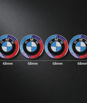 4x BMW Velgdopjes 56mm/68mm - 50th Anniversary Editie