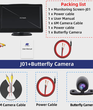 4.3 Inch Auto Achteruitrijcamera Display - Draaibaar & Universeel