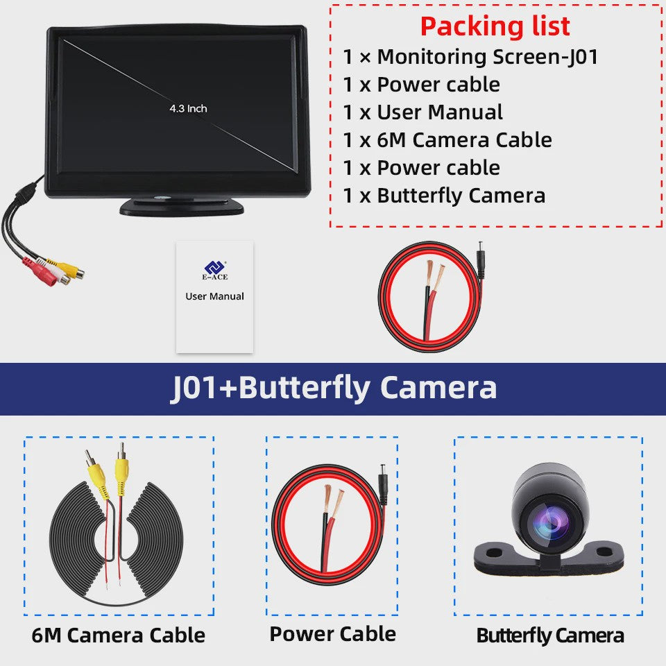 4.3 Inch Auto Achteruitrijcamera Display - Draaibaar & Universeel