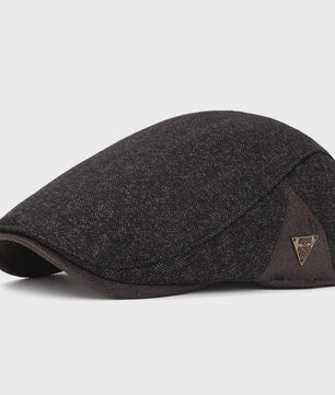 Vintage Heren Oktagonale Pet - Stijlvolle Visgraat & Streep Casual Hoed voor Dagelijks Gebruik