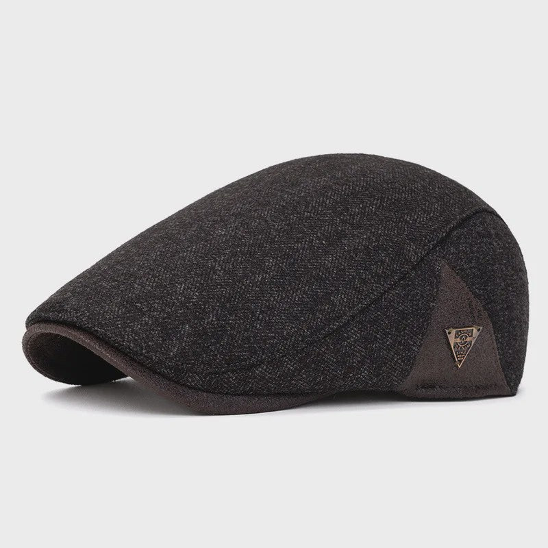 Vintage Heren Oktagonale Pet - Stijlvolle Visgraat & Streep Casual Hoed voor Dagelijks Gebruik
