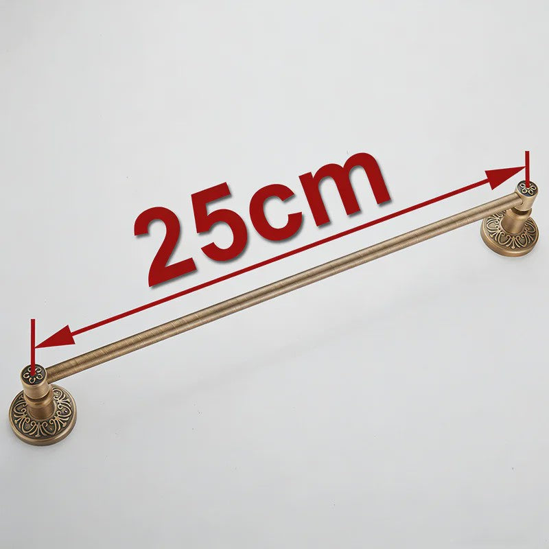 Enkele Handdoekhouder 60cm - Massief Aluminium, Antiek Messing Finish