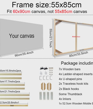 Houten Canvas Frame Sets - Diverse Maten voor Kunst, Foto's & Diamond Painting