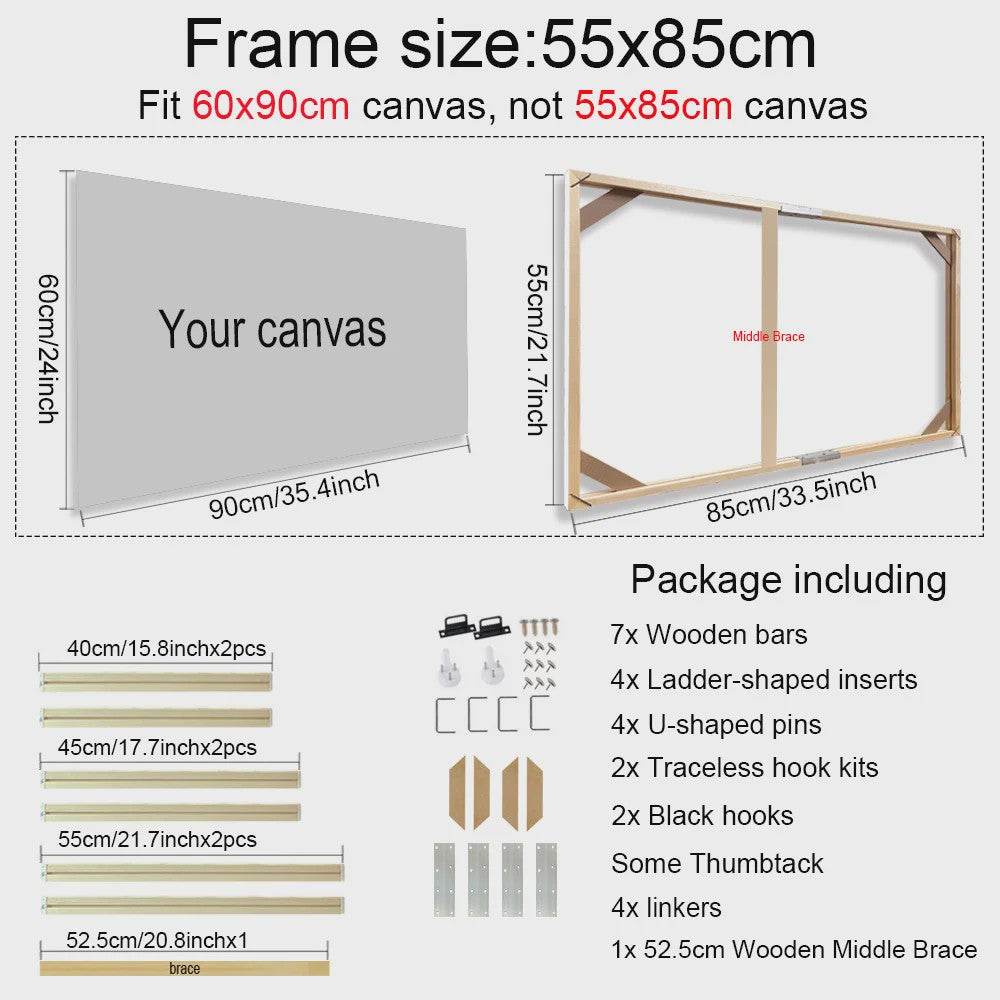 Houten Canvas Frame Sets - Diverse Maten voor Kunst, Foto's & Diamond Painting