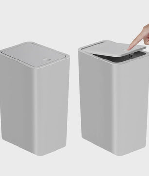 Stijlvolle Prullenbak met Drukdeksel - 10L Kleine Afvalbak voor Badkamer, Slaapkamer, Woonkamer