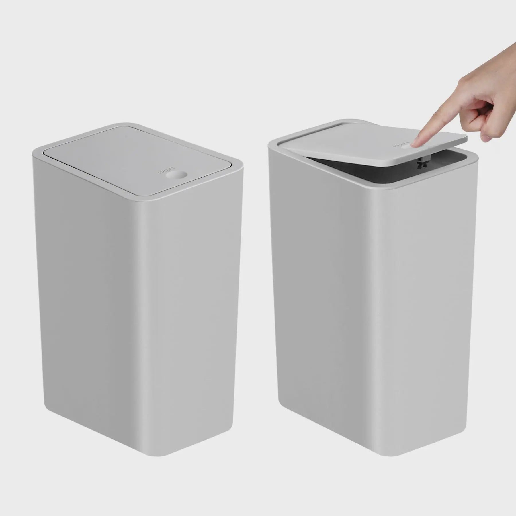 Stijlvolle Prullenbak met Drukdeksel - 10L Kleine Afvalbak voor Badkamer, Slaapkamer, Woonkamer