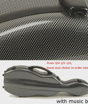 Carbon Fiber Vioolkoffer met Afneembare Tas - Dubbele Draagband & Slot