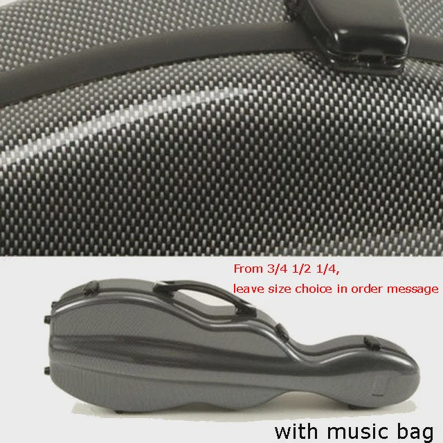 Carbon Fiber Vioolkoffer met Afneembare Tas - Dubbele Draagband & Slot