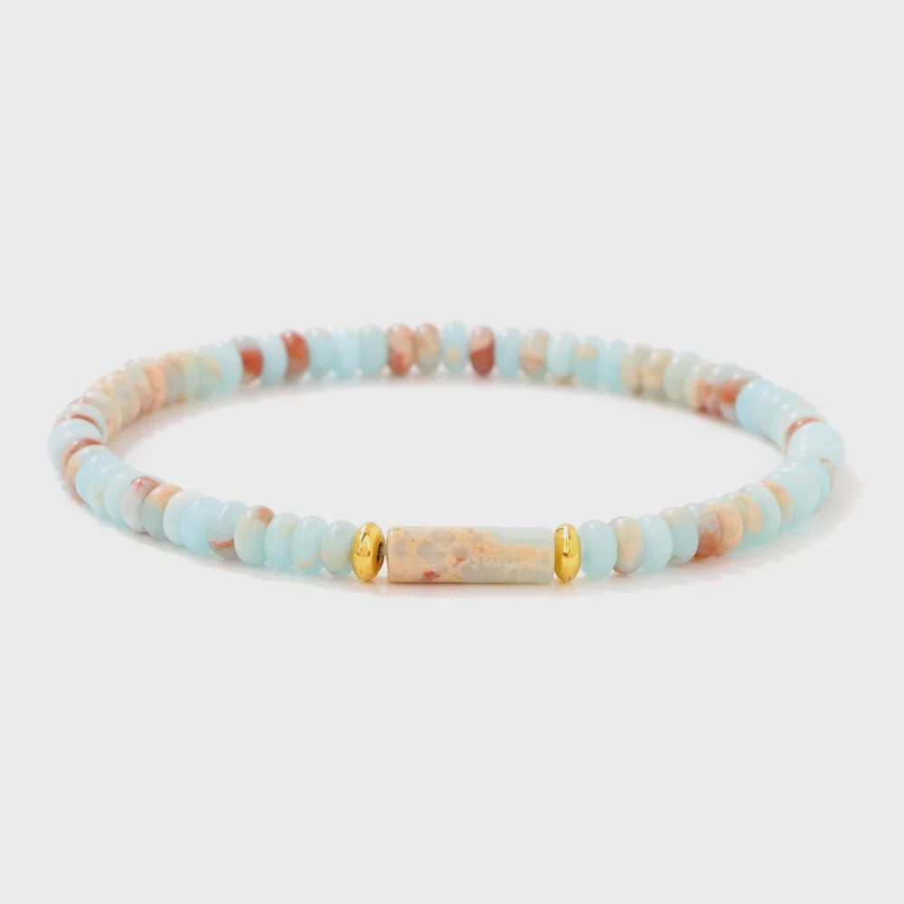 Natuurstenen Kralen Armbanden - Picasso Jasper & Zee Sediment Turquoise