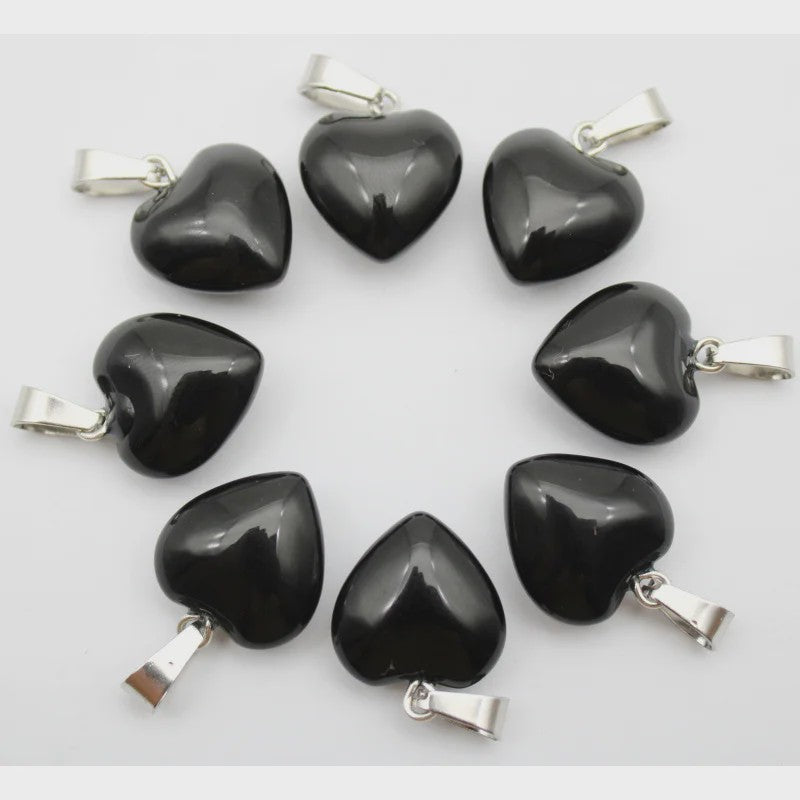 30x Natuursteen Hart Hangers (Amethist/Kwarts/Agaat) - DIY Sieraden Maken