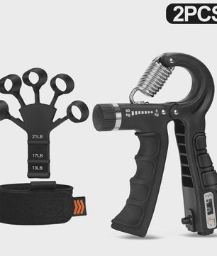 Complete Handtrainer Set: 5-60kg Verstelbare Hand Gripper, Vingerstrekker & Polstrainer