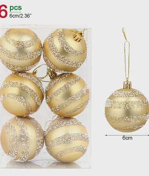 Set van 6 Kerstballen - 6cm Diameter - Decoratieve Kerstboom Hangers