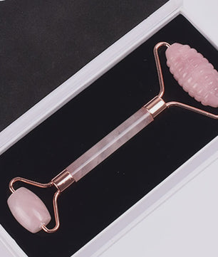Luxe Jade Gezichtsmassage Roller & Gua Sha Set - Rose Gold