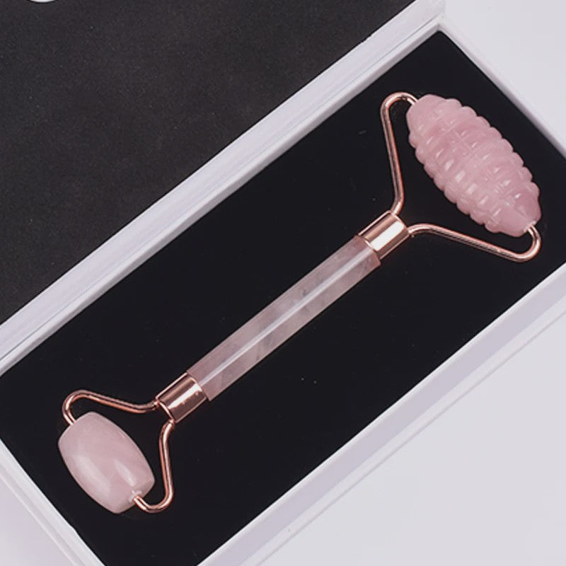 Luxe Jade Gezichtsmassage Roller & Gua Sha Set - Rose Gold