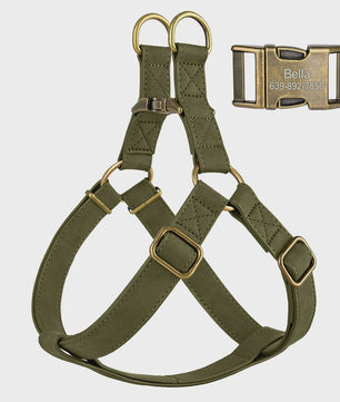 Luxe PU Leder Hondentuig met Leash en Gepersonaliseerde ID Gesp - Duurzaam voor Kleine & Middelgrote Honden