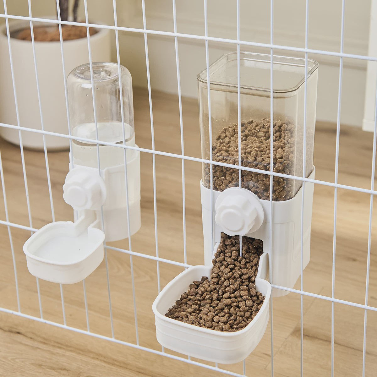 Automatische Dierenvoeder en Waterdispenser voor Kooi - Ideaal voor Hond, Kat, Konijn