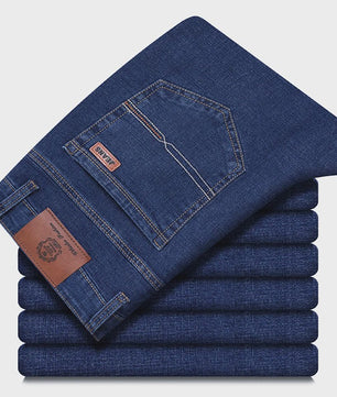 Herens Jeans Rechte Pasvorm Stretch - Zakelijk & Casual Blauw/Zwart Denim Werkbroek