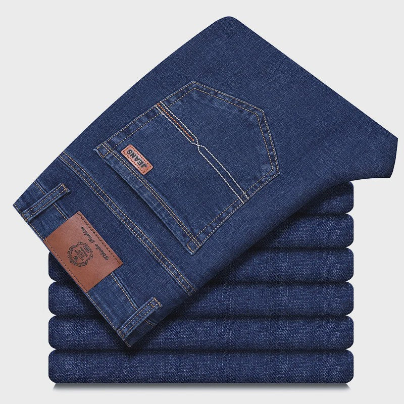 Herens Jeans Rechte Pasvorm Stretch - Zakelijk & Casual Blauw/Zwart Denim Werkbroek