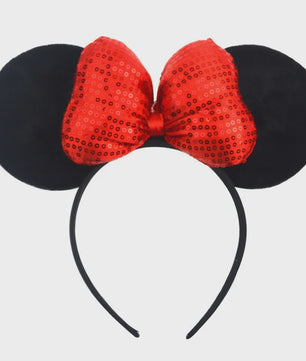 Muis Oortjes Diadeem met Strik - Feestelijk Accessoire voor Kinderen & Volwassenen