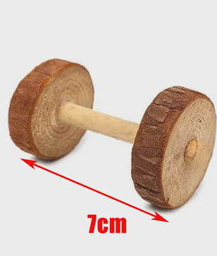 Natuurlijk Houten Speelgoed Set voor Knaagdieren, Konijnen & Hamsters - Kauwspeelgoed met Bel & Bal