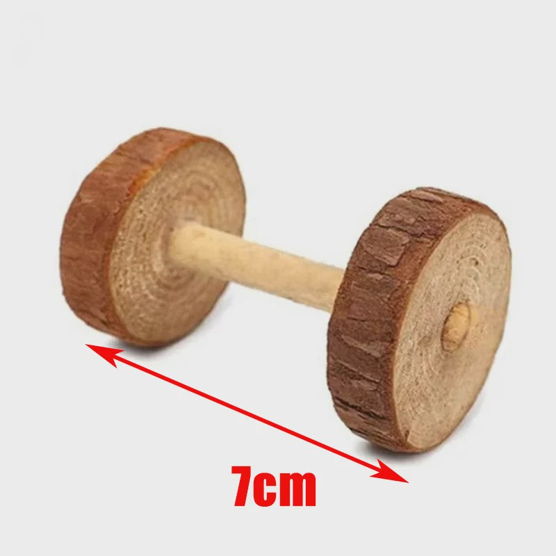 Natuurlijk Houten Speelgoed Set voor Knaagdieren, Konijnen & Hamsters - Kauwspeelgoed met Bel & Bal