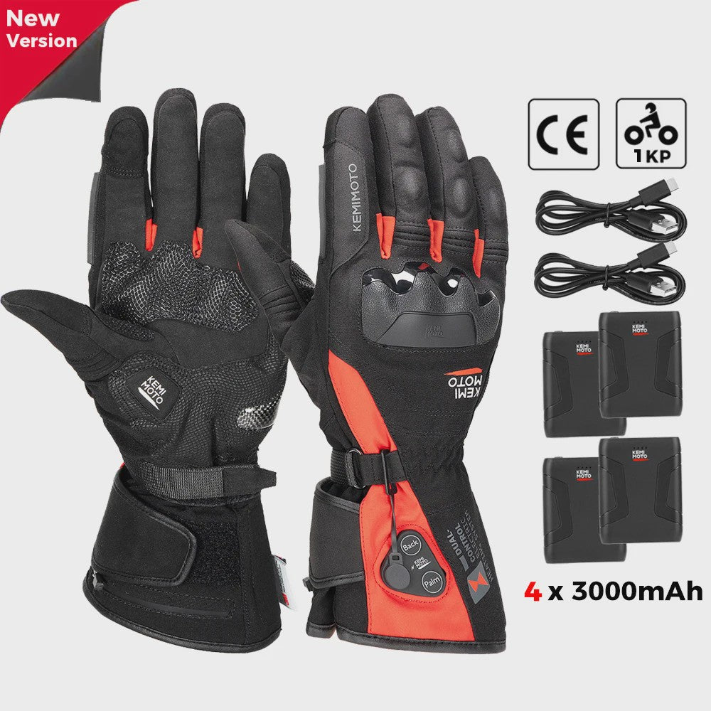KEMIMOTO Verwarmde Motorhandschoenen - Waterdicht, Oplaadbaar & Warm voor de Winter