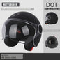 Vintage Open Motorhelm met Dubbel Vizier - DOT Gecertificeerd, Retro Stijl