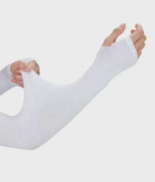 Zomer Arm Sleeves met UV Bescherming - Ademend IJs Zijde, Vingerloos