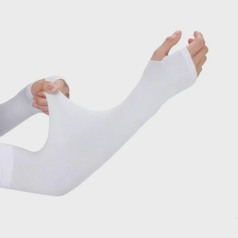Zomer Arm Sleeves met UV Bescherming - Ademend IJs Zijde, Vingerloos