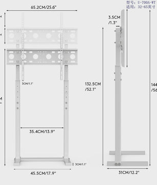 Verstelbare TV Standaard (32-85 inch) - Geen Boren Nodig