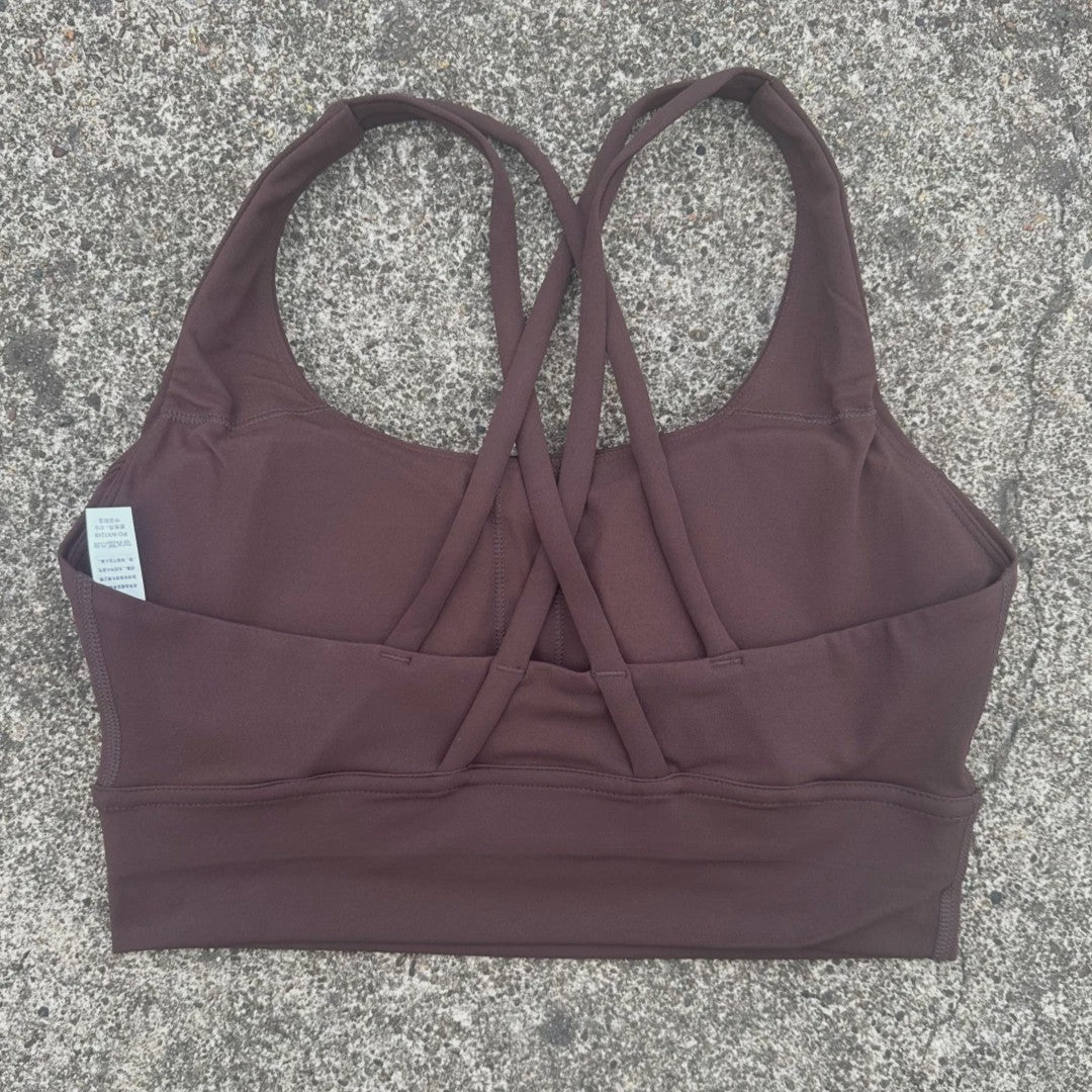 Comfortabele Sports BH met Push-Up Effect en Kruisbanden - Hoge Ondersteuning voor Yoga & Fitness