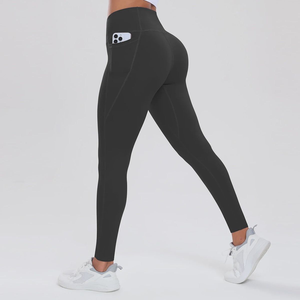Dames Yogabroek met Zakken: Hoge Taille, Billenlift & Buikcontrole voor Fitness en Sport