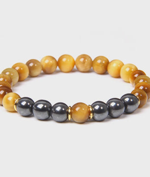 Handgemaakte Tijgeroog & Hematiet Kralen Armband - Energie & Meditatie Sieraden