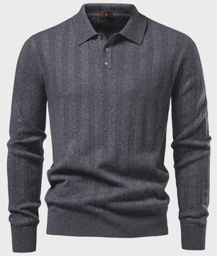 Herentrui Polo Longsleeve Gebreid Faux Cashmere - Casual & Zakelijk