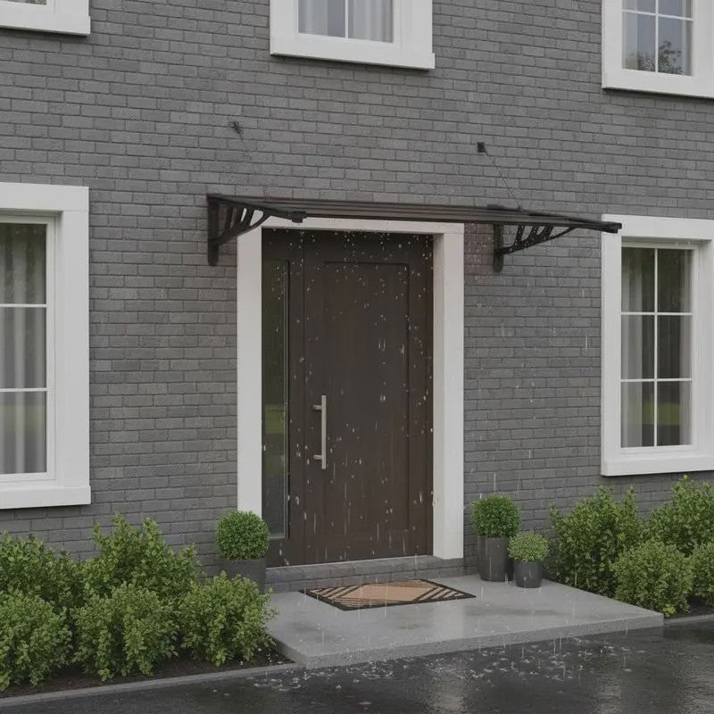 Polycarbonaat Deur Luifel met Aluminium & ABS Frame - Weerbestendig en Eenvoudig te Installeren
