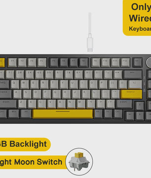 AJAZZ AK820 Pro Mechanisch Gaming Toetsenbord - Draadloos Bluetooth/2.4G/USB-C, Hot-Swappable, Gasket Mount, RGB