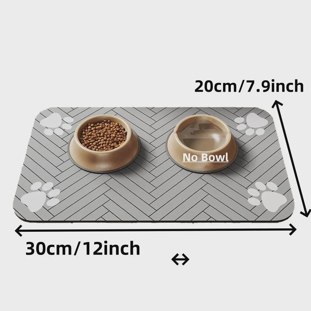 Absorberende Voer- en Waterbak Mat voor Hond en Kat - Waterdicht & Sneldrogend