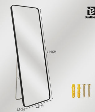 Grote Staande Spiegel 160x48cm - Volledige Lengte Spiegel met Aluminium Frame & HD Glas
