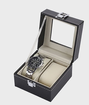 Luxe PU Leder Horlogedoos met Glazen Deksel - Diverse Vakverdelingen (2-12 Girds)