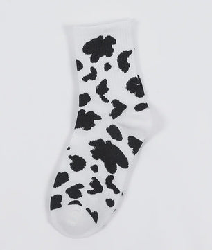 Schattige Koeienprint Sokken voor Dames & Meisjes - Trendy Streetwear & Casual Stijl