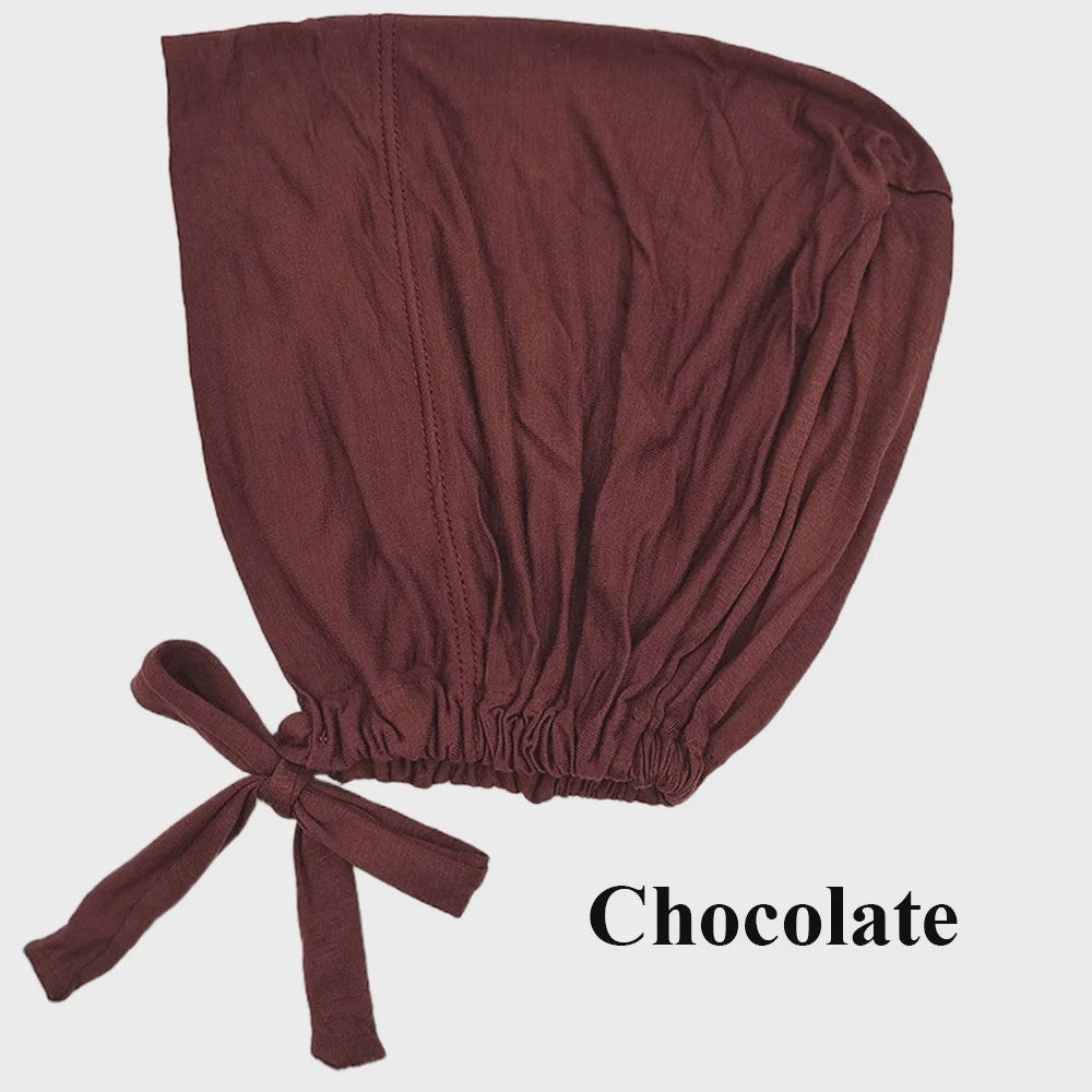 Zachte Modal Binnen Hijab Cap met Strik - Islamitische Turban Hoofddoek