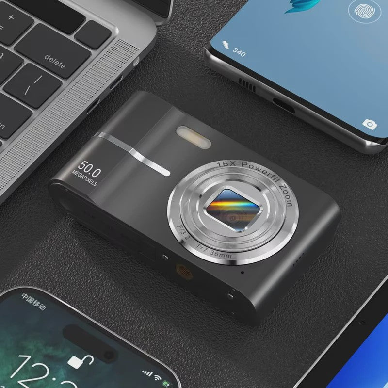 50MP Digitale Camera met 16x Zoom & 4K Video - Ideaal voor Studenten & Outdoor Avonturen