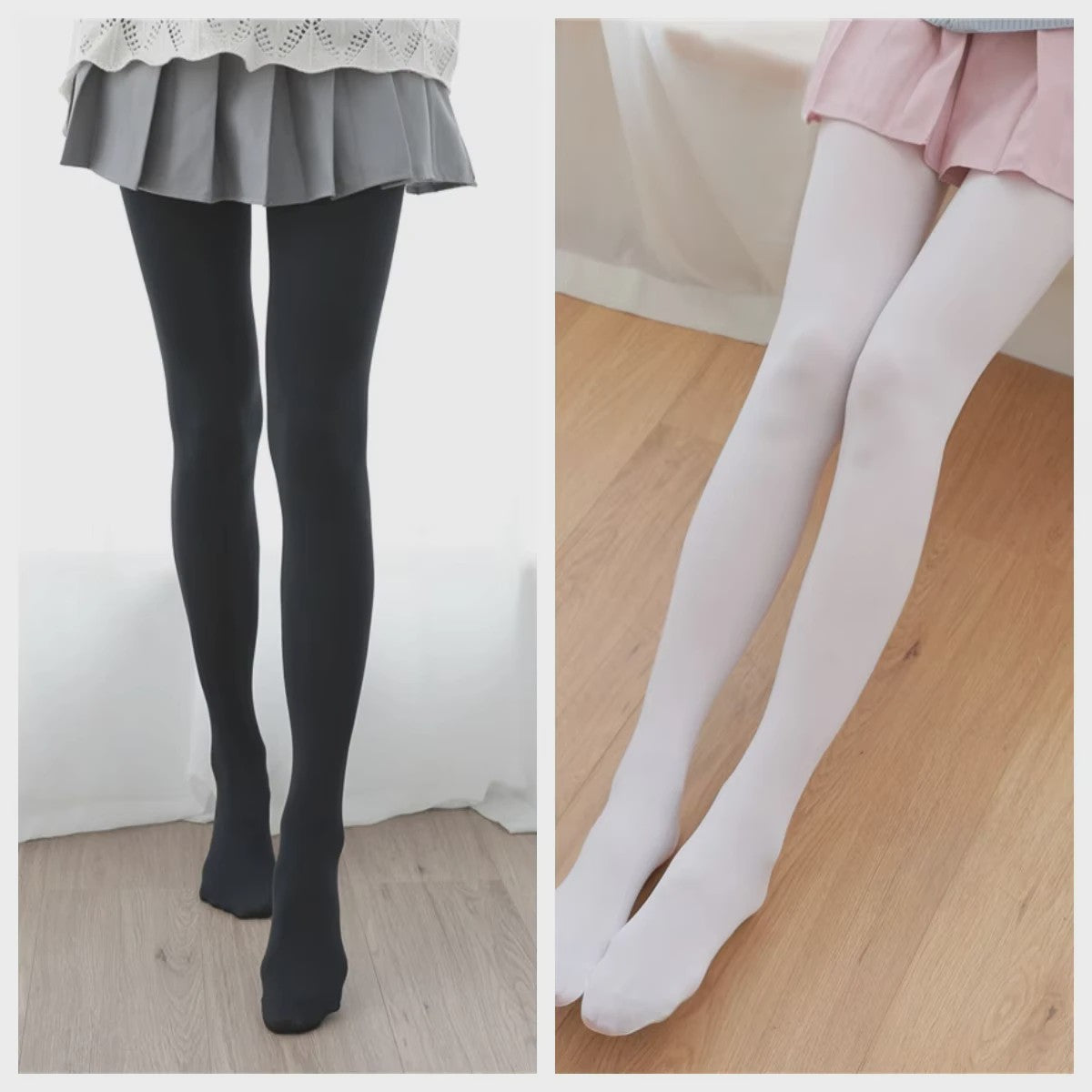 120D Lolita Stijl Dijhoge Nylon Kousen - Zoet & Sexy - Melkwit