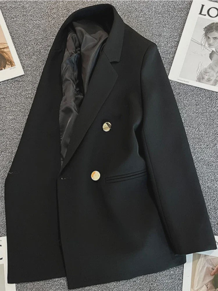 Dames Blazer Jas - Elegante Koreaanse Stijl - Dubbelzijdig Sluitend