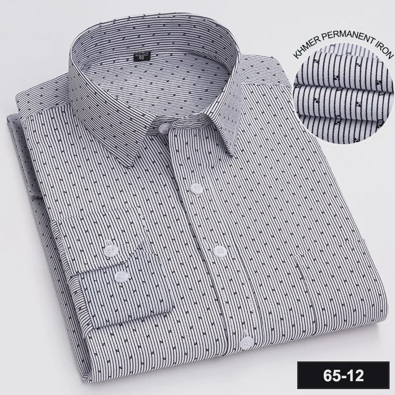 Herenshirt Lange Mouw - Stijlvol Casual & Zakelijk, Print & Streep, All-Season Top