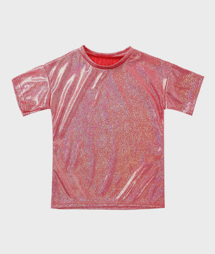 Glanzend Metallic Kinder T-shirt - Perfect voor Dans & Performance