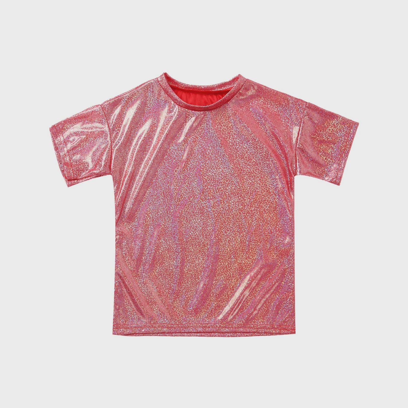 Glanzend Metallic Kinder T-shirt - Perfect voor Dans & Performance