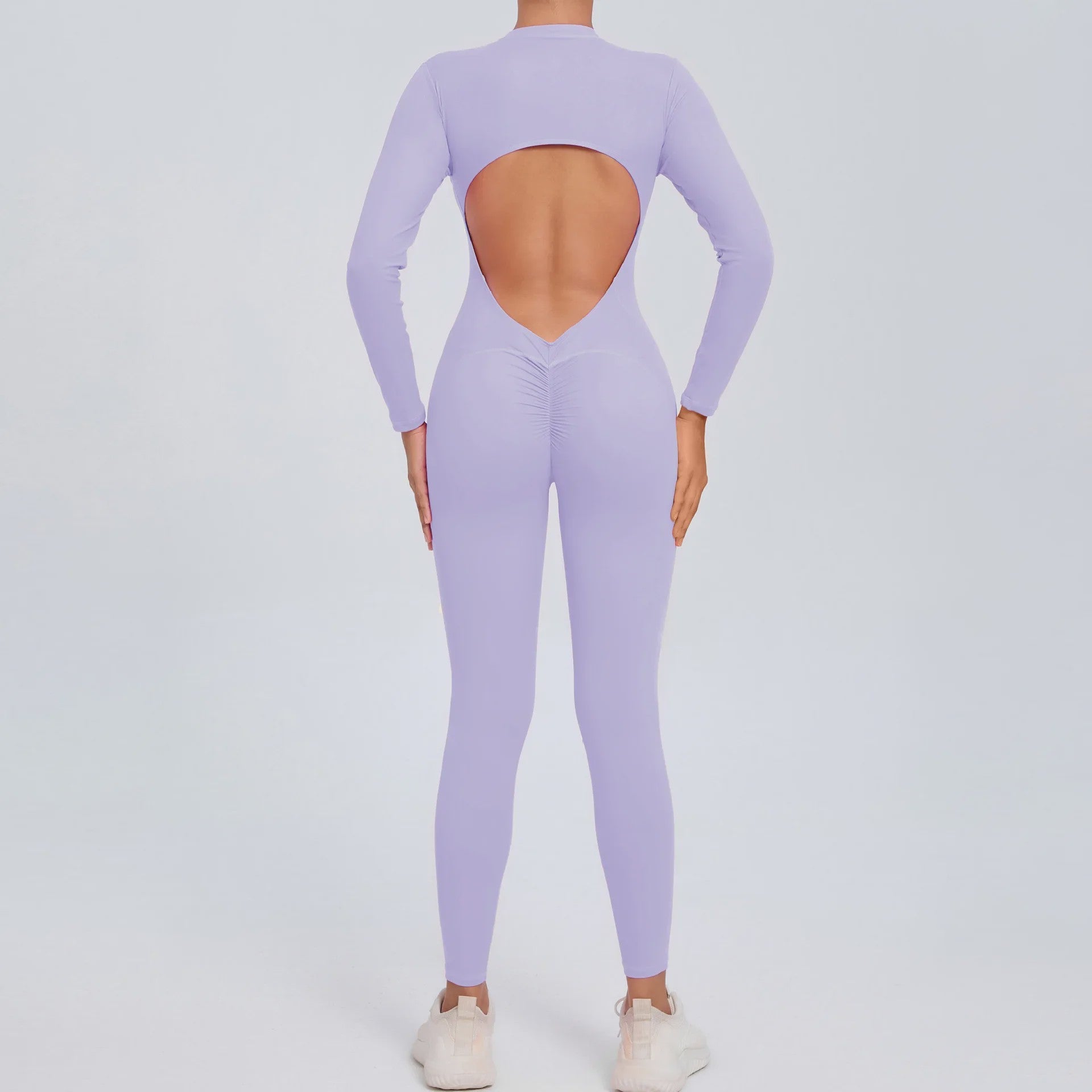 Dames Sport Jumpsuit met Lange Mouwen - Fitness & Gym Kleding - Zomer Sexy Stijl - Blauw