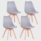 Set van 4 of 6 Nordic Eetkamerstoelen met PU Zitting en Beukenhouten Poten